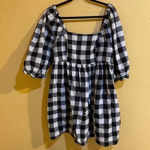 Final Sale: Gingham Puff-Sleeve Dress